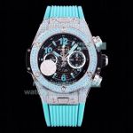 TA Factory Hublot Big Bang Unico King Blue Diamond Swiss Replica Watch 45MM